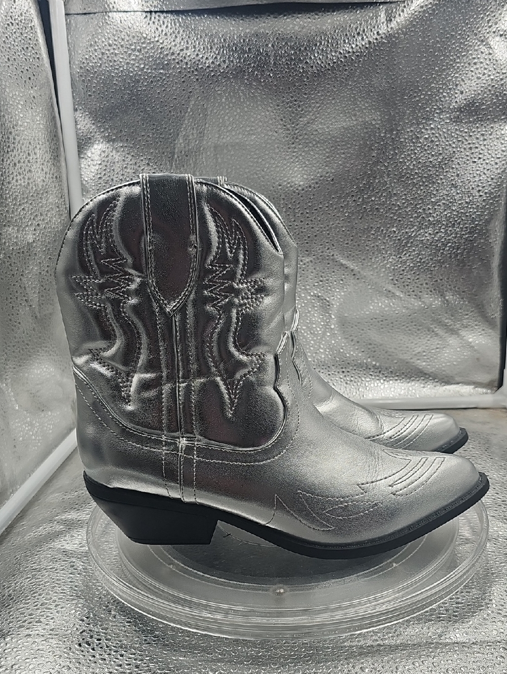 T Silver And Black Soda Boots Size7 - Picture 4 of 5